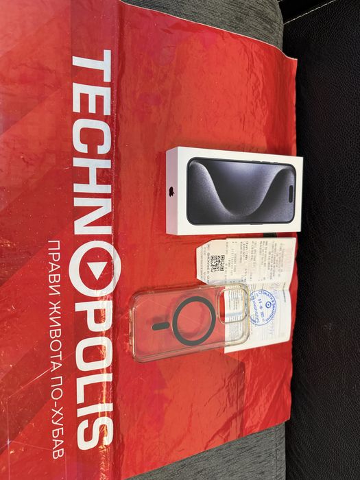 КАТО НОВ 512GB iPhone 15 Pro Technopolis Гаранция 2025 Blue