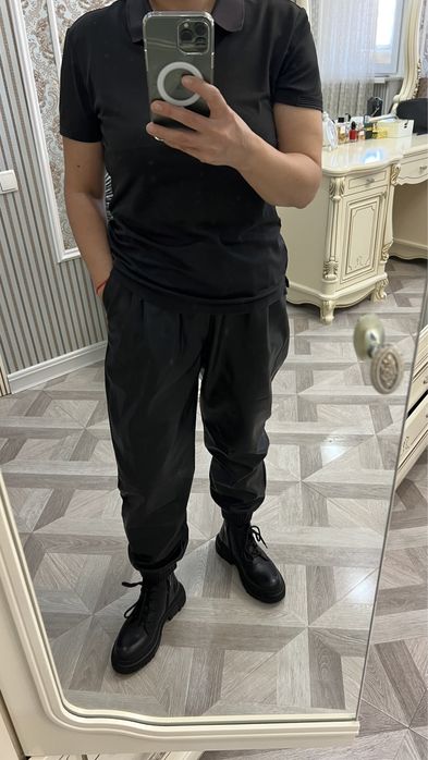 Zara брюки экокожа