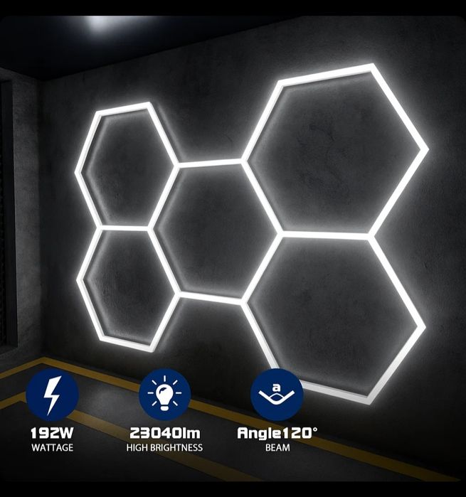 Lampa LED modulara Honeycomb Hexagon 2430x1660mm 192w 6500k