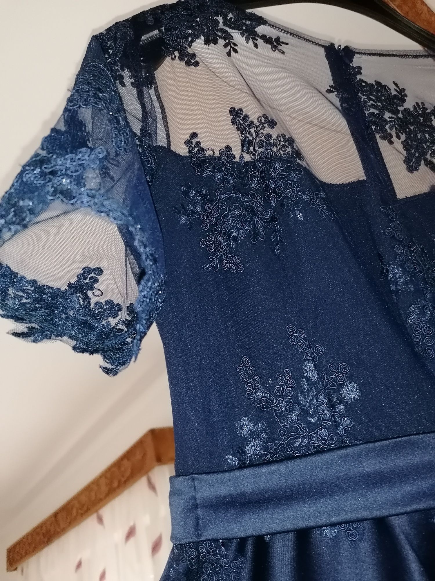 Rochie elegantă navy blue , făcută la comandă