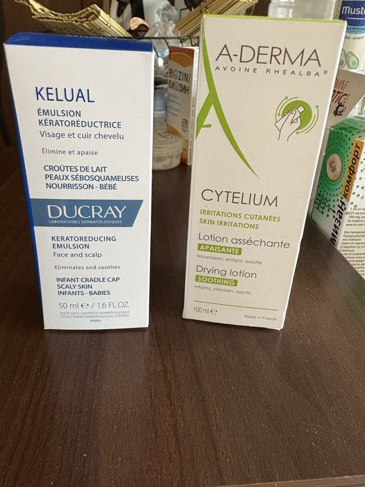 Лосион против бебешки крусти Ducray и A derma Cytelium лосион
