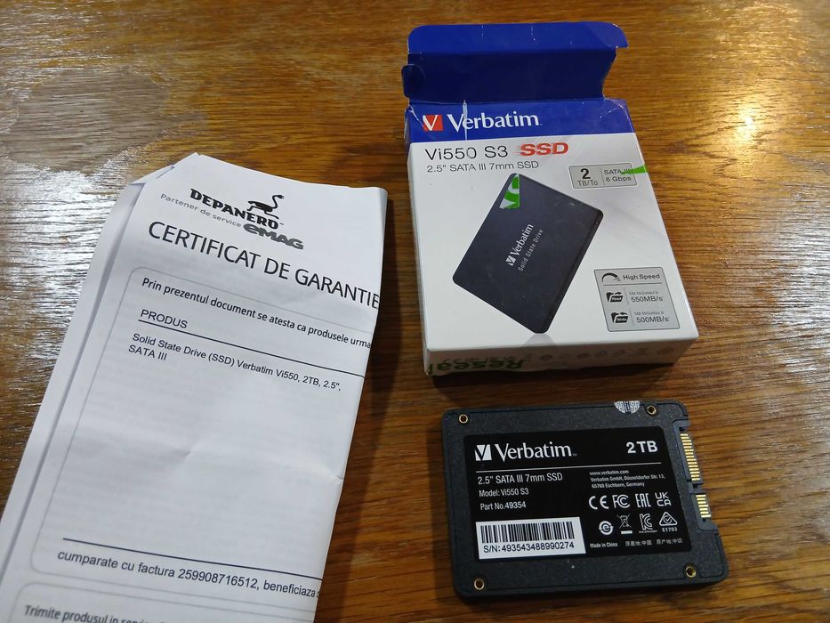 SSD verbatim 2TB (garantie 2027)