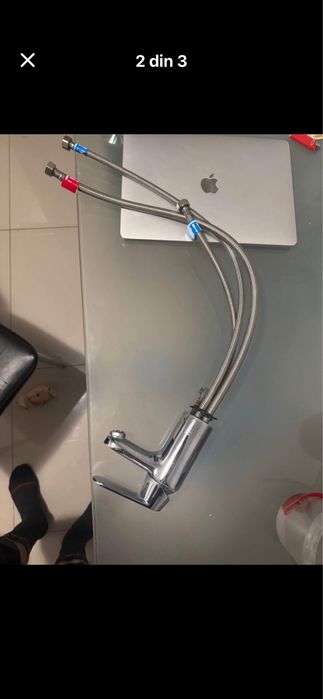 Baterie chiuveta bucatarie completa si cu colier prindere furtune dura