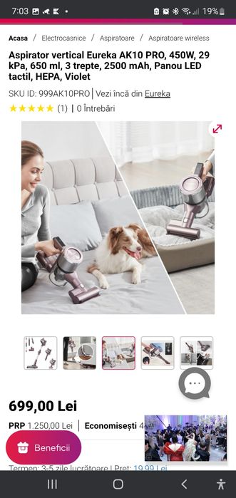 Aspiratoare Xiaomi. EUREKA Ak10 și eriete force RBT 600W