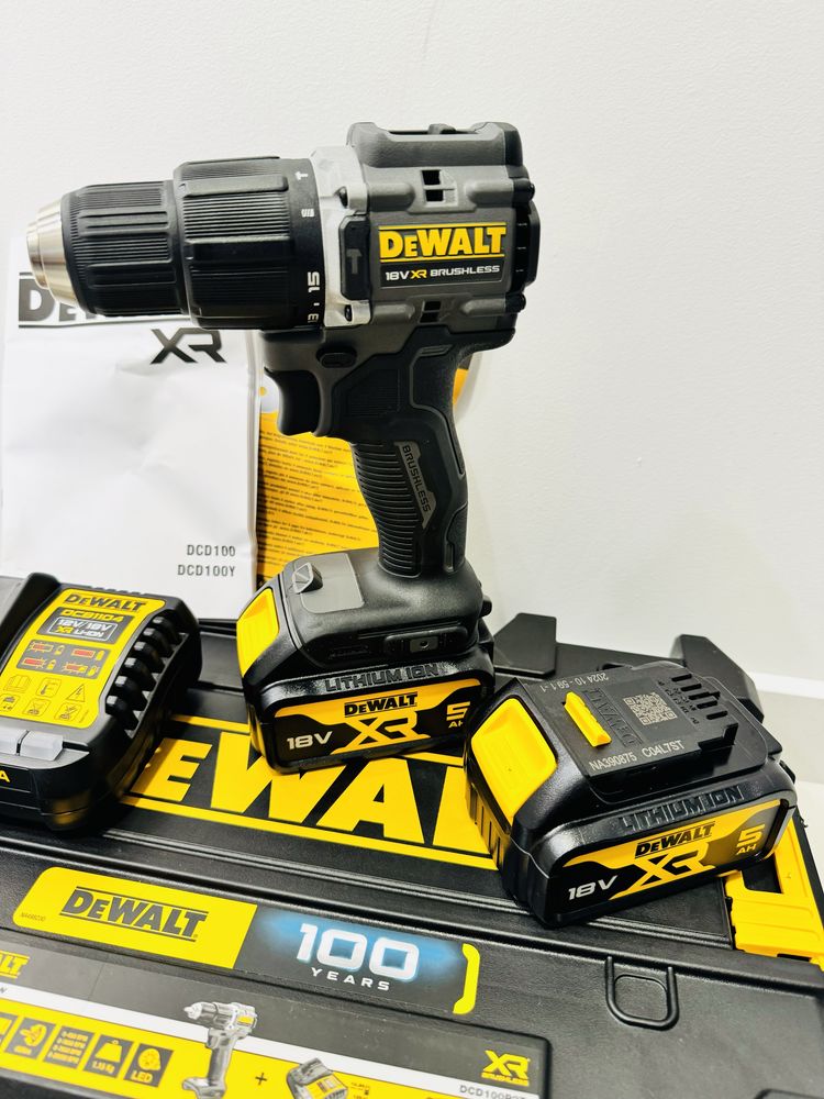 Autofiletanta Dewalt DCD100P2T, Editie Limitata, cu baterii 5ah