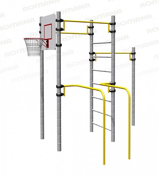 Спортивный комплекс Romana. Баскетбольное кольцо, турник и брусья