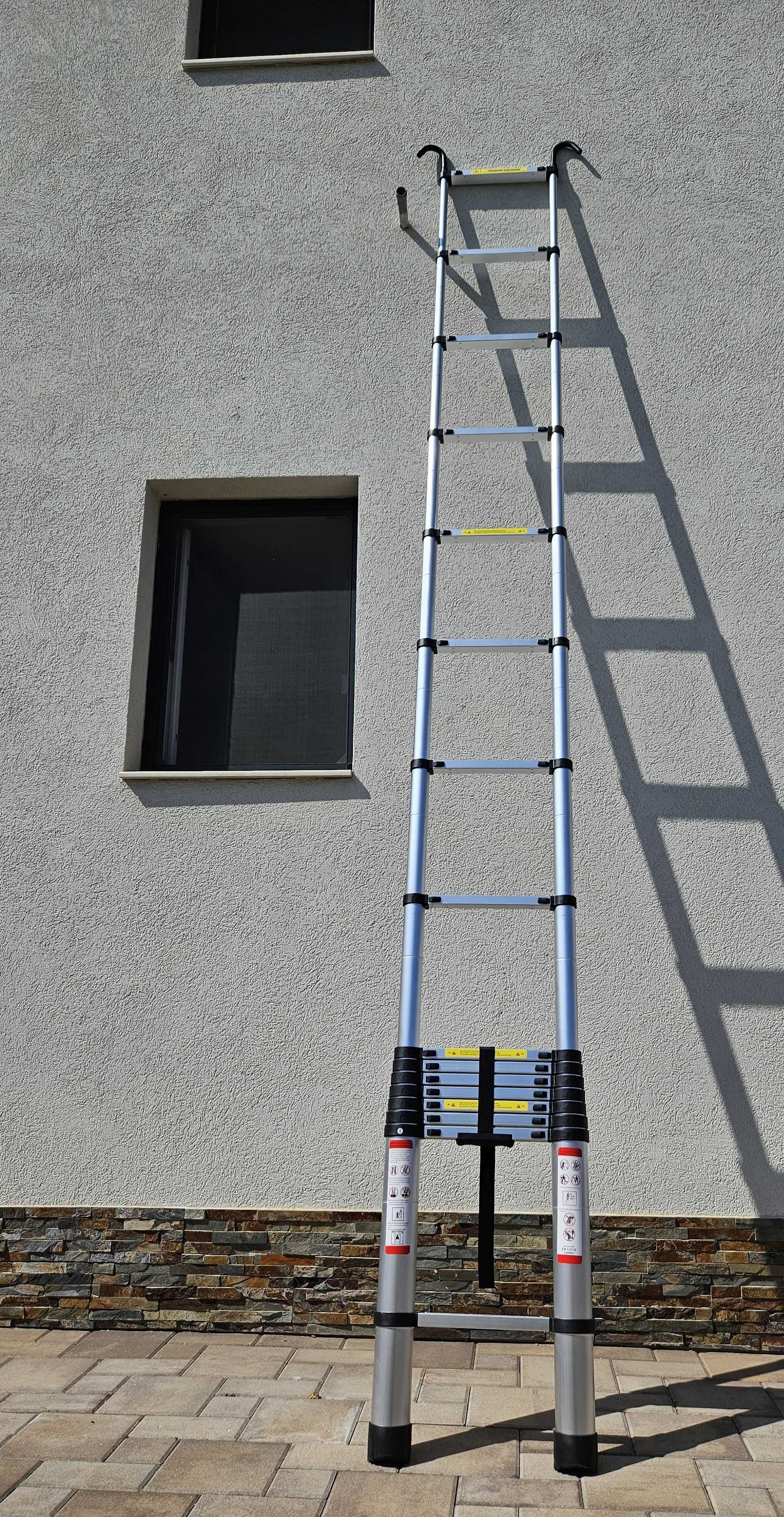 Scară telescopică aluminiu 6,2 m
