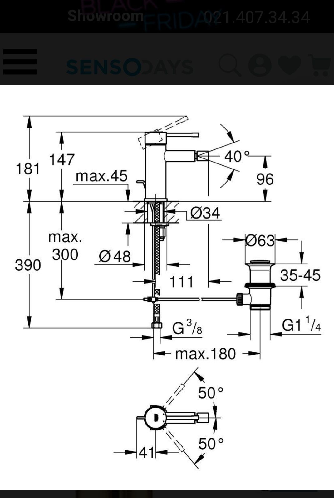 Baterie grohe bideu aurie