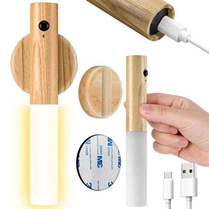 Lampa LED de perete senzor miscare suport magnetic reincarcabila USB
