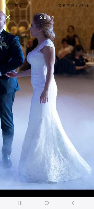 Rochie mireasa+voal+ accesoriu par