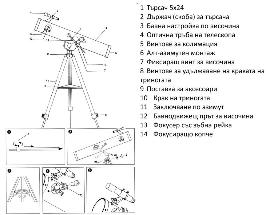 Телескоп Celestron PowerSeeker 21044 Рефлектор 3xBarlow леща,2окуляра