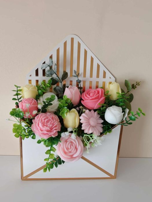 Букет сапунени цветя в плик