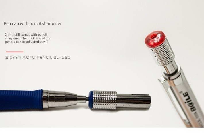 Механичен молив 2 мм автоматичен PVC молив с острилка за графит