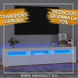 OFERTA Comodă TV cu lumini LED, alb, 180x35x40 cm Suport TV & Masă TV