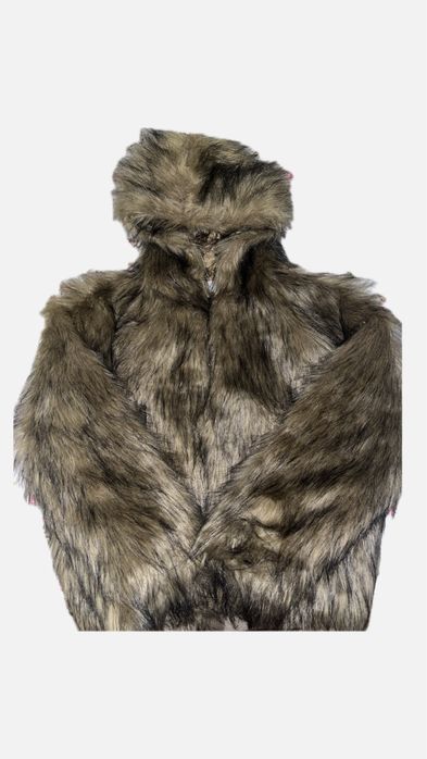 Искусственная шуба с капюшоном