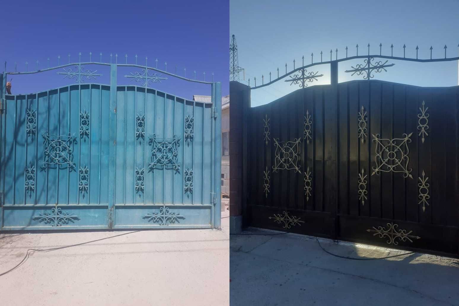 Покраска и реставрация ворот Кызылорда