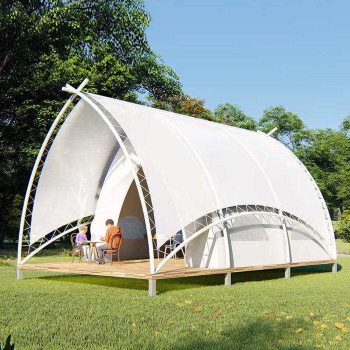 Cort tip Ekobel sail, structura premium tip barca cu panze, 35 mp.