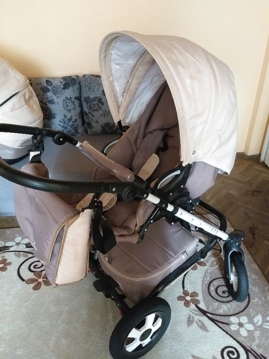 Комбинирана детска количка Dizain Baby Zeta 2 в 1 - капучино