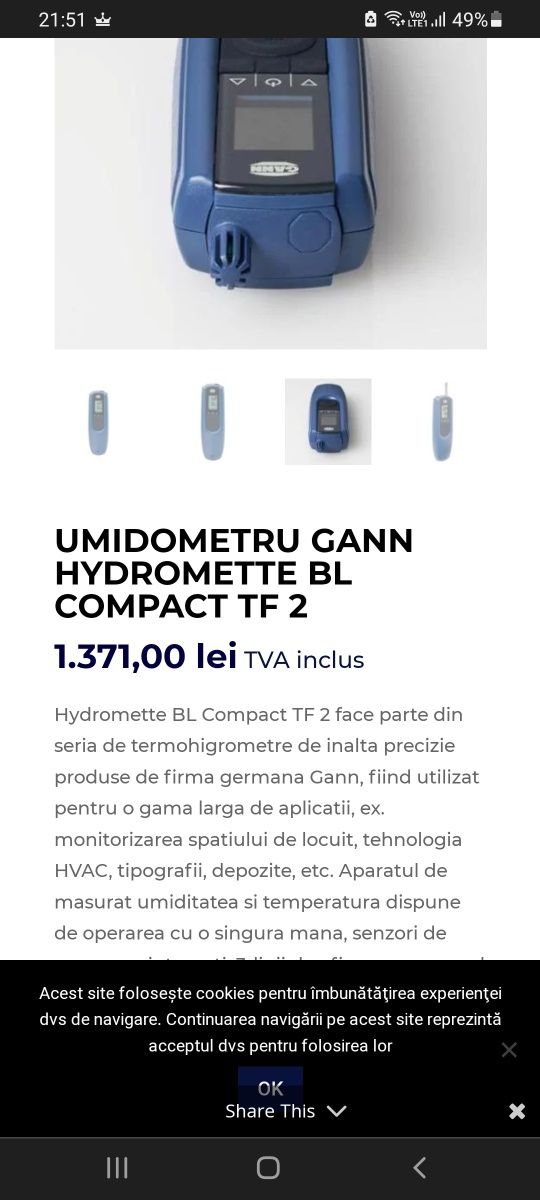 Umidometru Gann BlueLine hydromette bl compact tf2