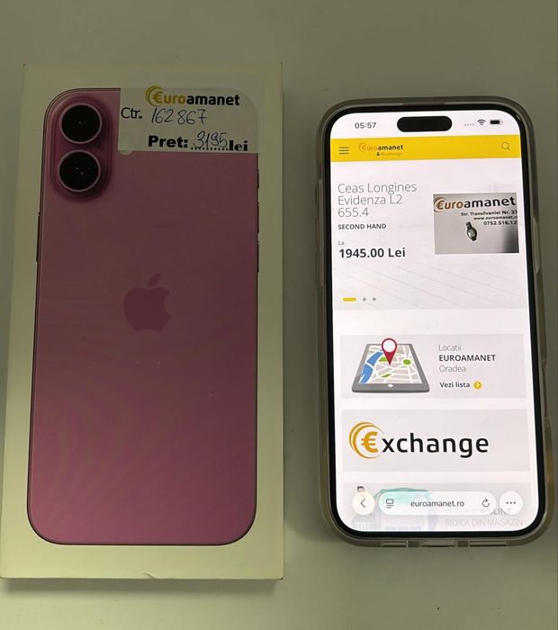 Telefon mobil Apple iPhone 16 Plus, 128GB, 5G, Pink -A-