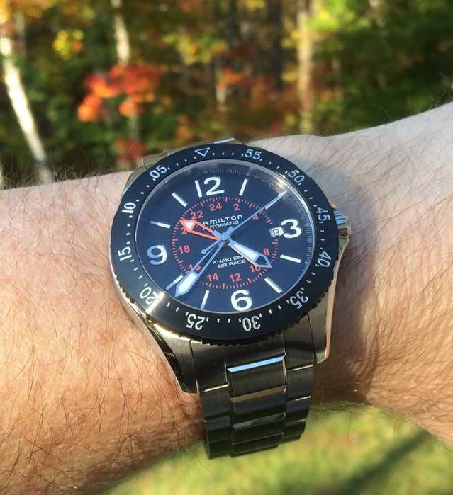 Hamilton khaki GMT 44mm. Air race Automatic Swiss ETA-2892