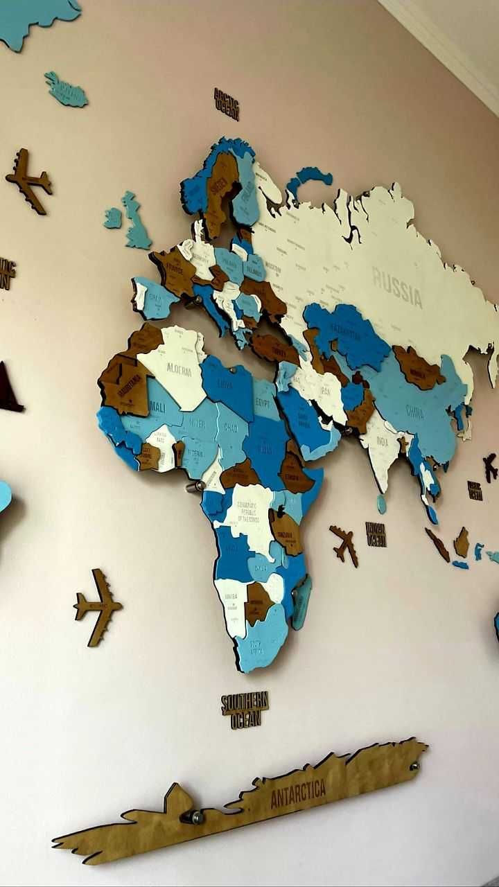 Хит Карта мира из дерева для декора дома и офиса с Установкой!!!