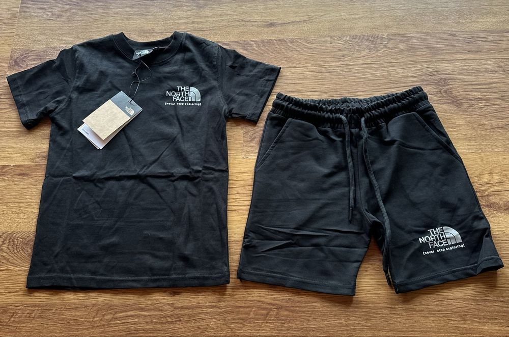 Детски,памучен,черен екип The North Face с щампа на гърба