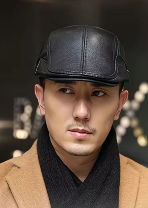 Мужская кепка шапка козырек из натуральной кожи мужской табий кожа хак