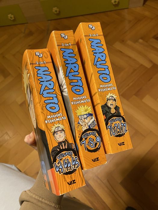 Naruto manga 3 in 1  volumes 7,8,9; 43,44,45 ;70,71,72