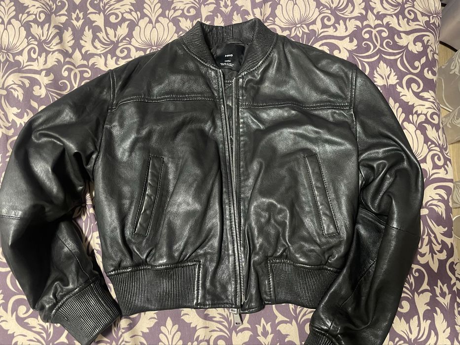 Дамски кожен бомбър Mango