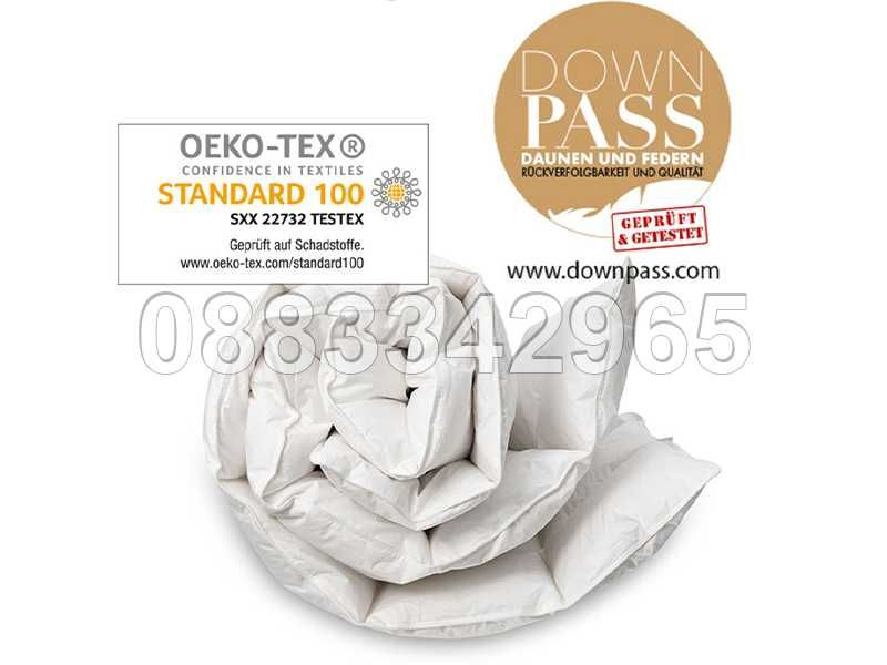 НОВИ! Олекотена завивка с патешки пух пера DownPass Germany 200х220см