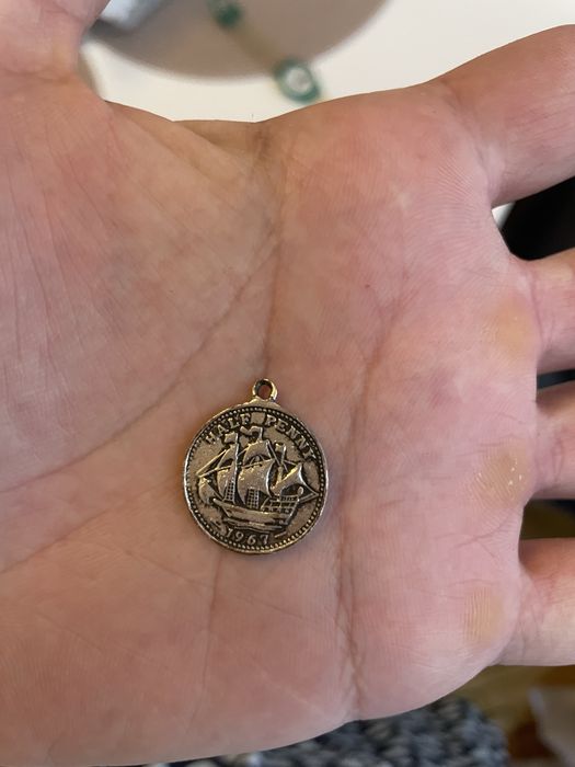 Pandantiv din moneda half penny