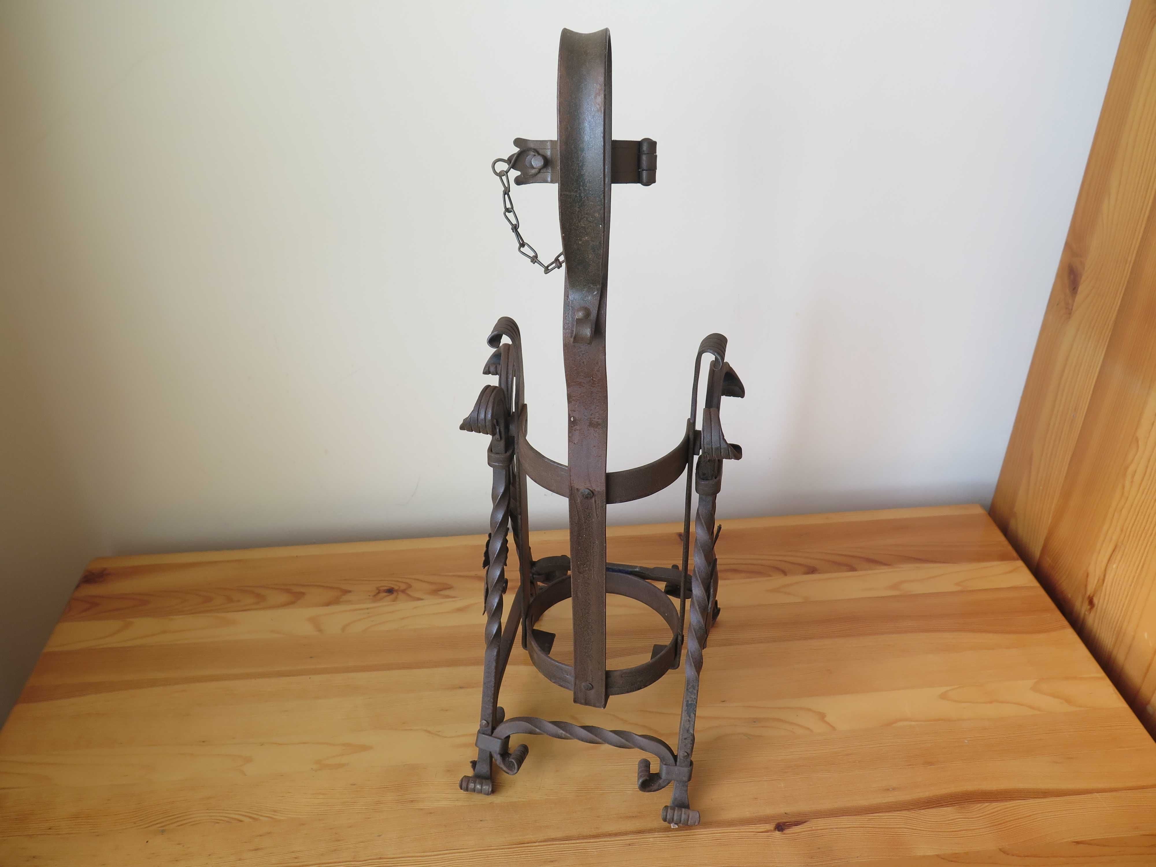 Vintage Asbach-Uralt Wine Bottle Holder/Decanter ,1970г.,ковано желязо