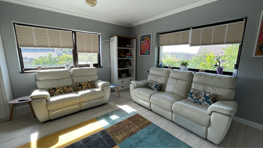 Canapea piele naturala si recliner