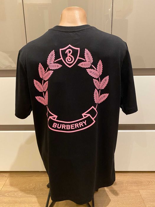 BURBERRY Oak Leaf, ОРИГИНАЛНА черна тениска,oversized, размер:XS,S и M