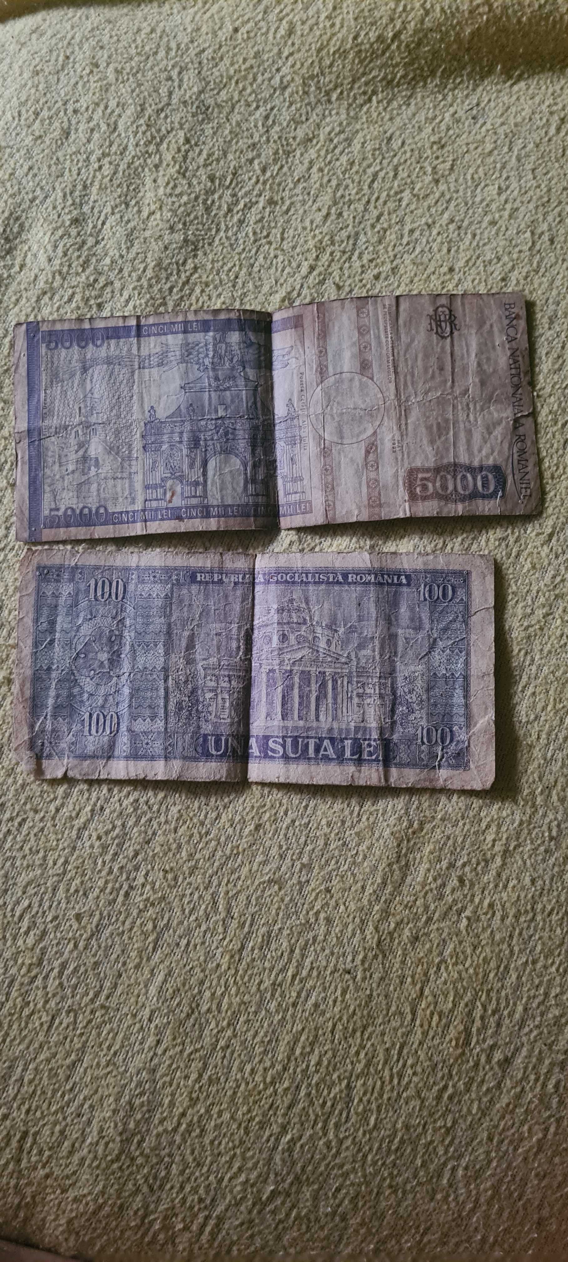 5000 lei 1993 si 100 lei 1966