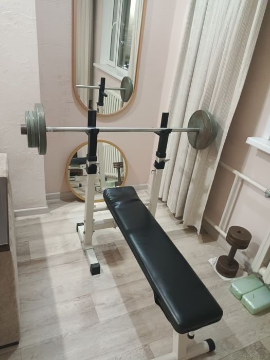 Штанга 80 килограмм разборная +снаряд+гантель разборный 20 килограмм