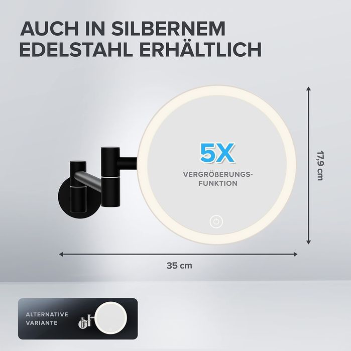 Oglinda cosmetica neagra