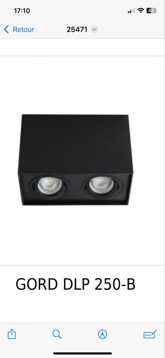 Plafoniere, dublu spot Kanlux negru mat