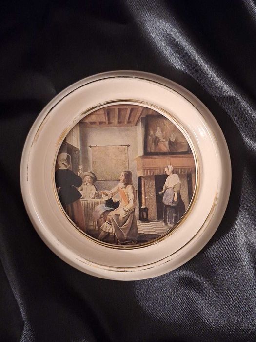 Tablou vintage cu ramă din ceramică