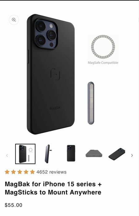 Husă MagBak iPhone 15 Pro Max – originală, nouă, compatibilă MagSafe