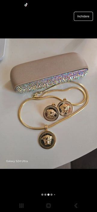 Set superb otel inoxidabil placat cu aur 18k