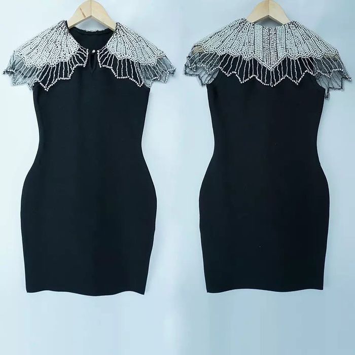 Уникална бандажна рокля с камъни