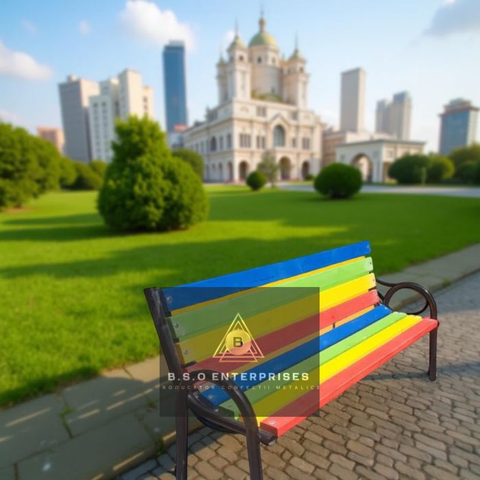 Bancă Urbană Multicoloră „Viva“- Culoare si Design Pentru Spații Verzi