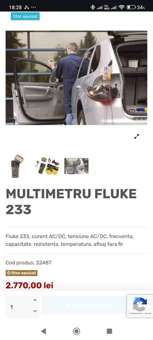 Fluke  233 ecran detașabil