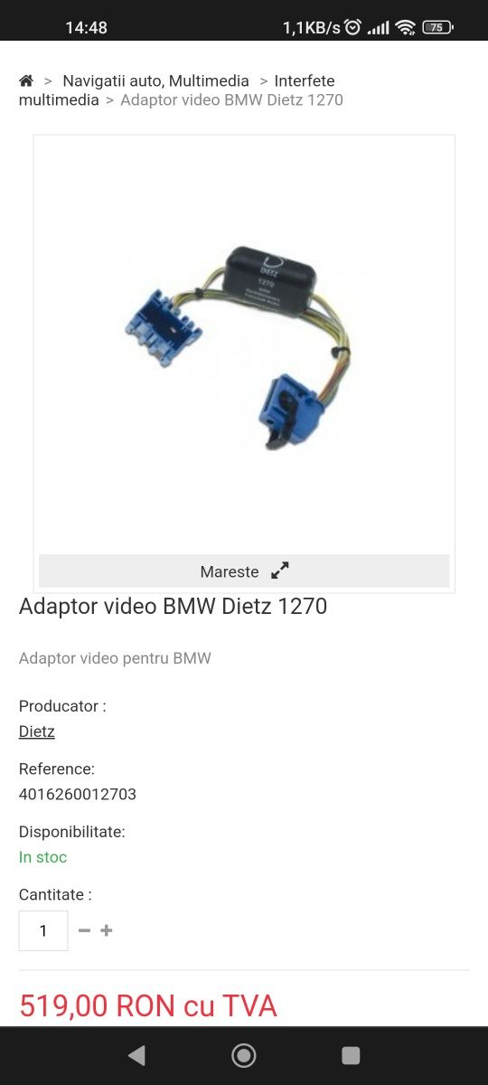 Adaptor video BMW e46 E39