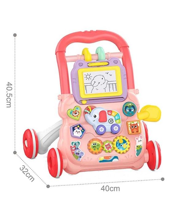 Детска проходилка Музикална, Happy Toddlers, синя/розова