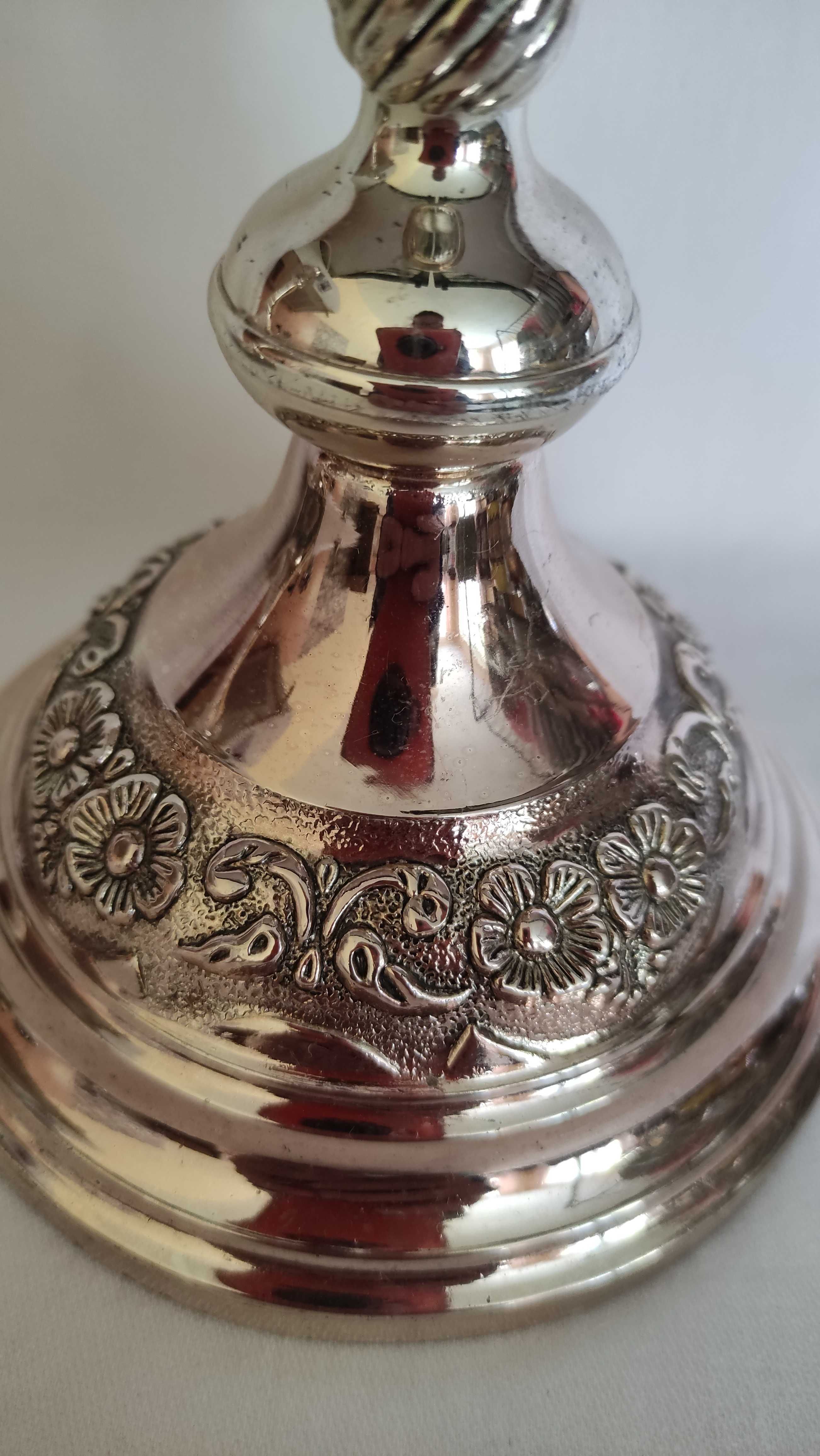Посребрени свещници старинни 3 бр.