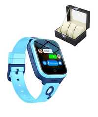 Ceas smartwatch pentru copii,cartela SIM, 4G, cu GPS, albastru, cutie