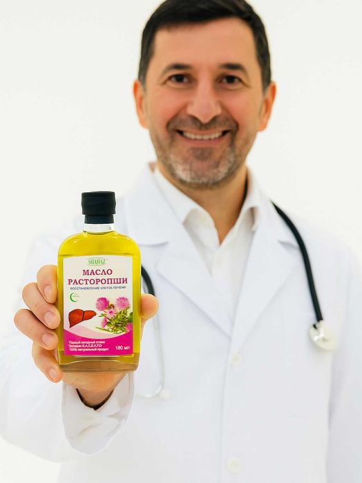 Масло Расторопши 180мл в стеклянной бутылке   (Қушқоўнмас ёғи)